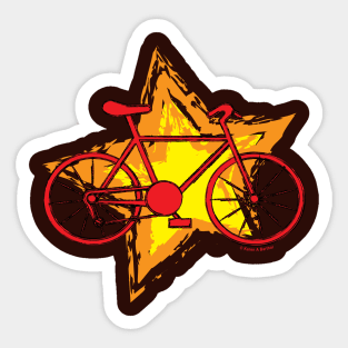 Red Bike Star Sticker